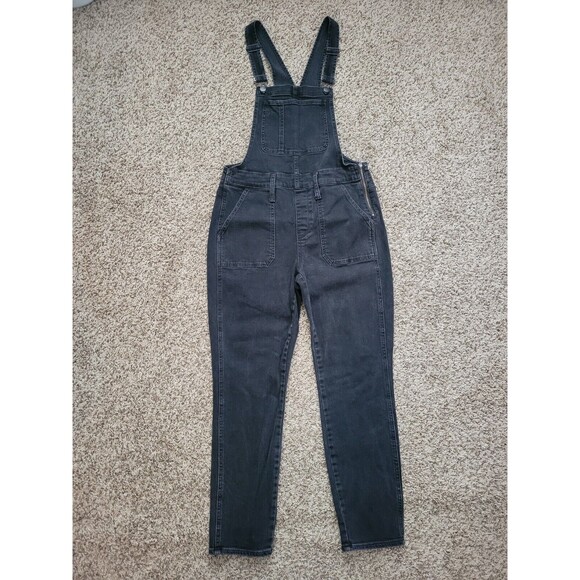 Madewell Skinny Overalls Denim Jeans Lunar Wash Washed Black Size Medium - Picture 1 of 12
